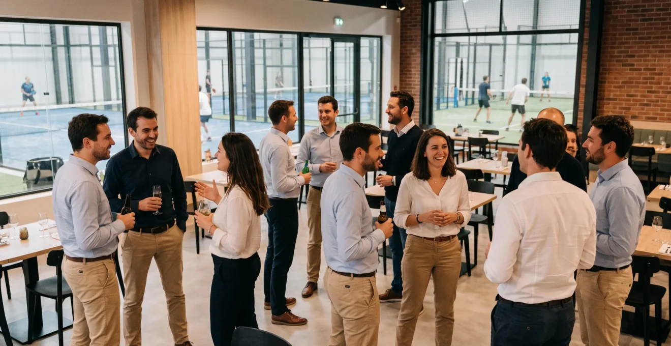 Événement d'entreprise ou rassemblement privé dans l'espace privatisable du restaurant du club de padel
